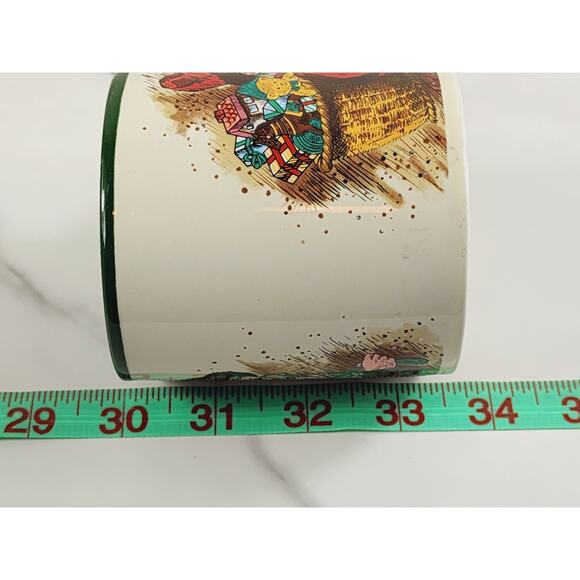 Christmas Santa Claus Coffee Mug Teacup 10oz 1987 Korea 3 1/2" Potpourri Press - Picture 15 of 16